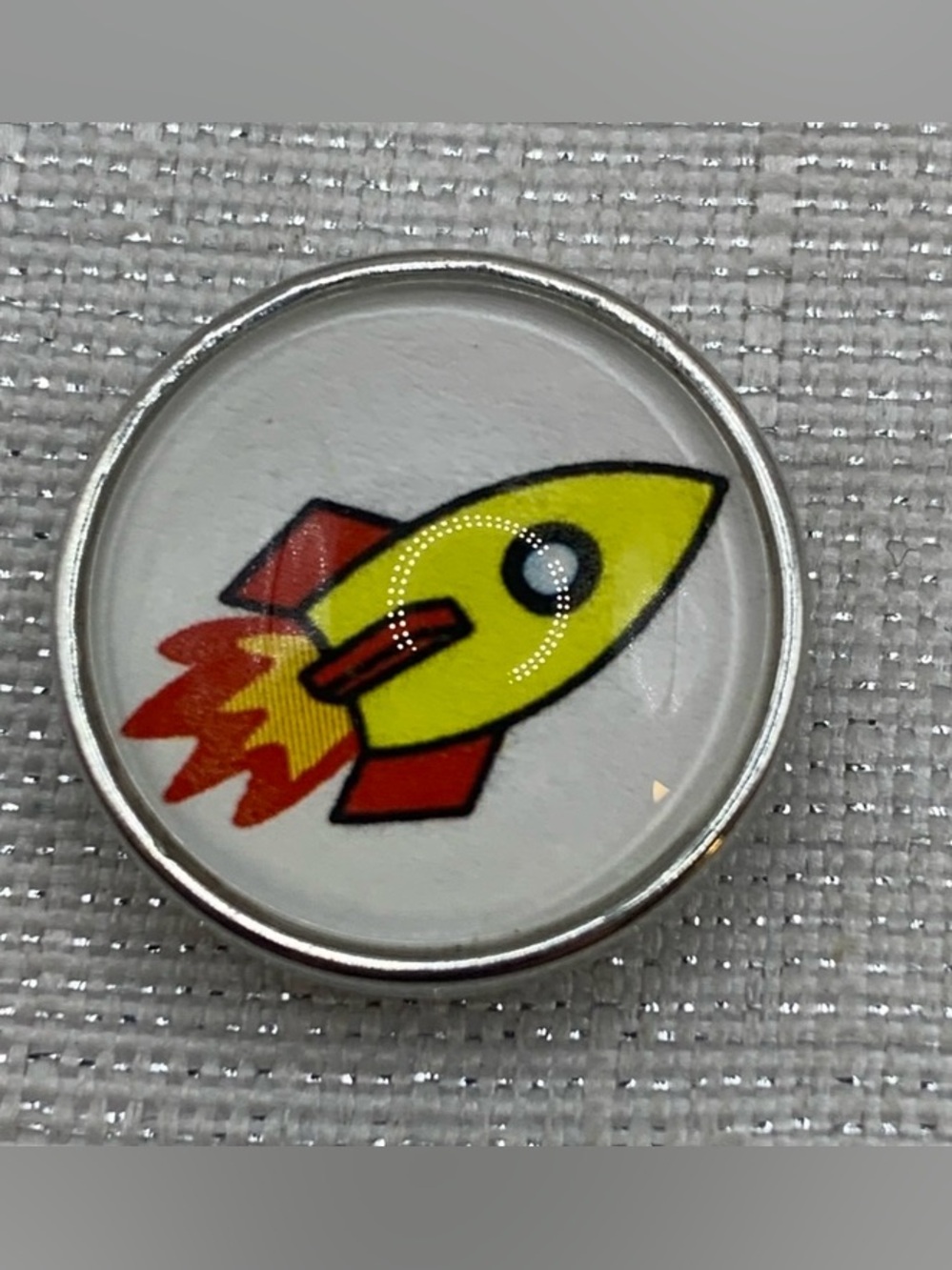 ROCKET SHIP - Snap Button Charm - 18mm/20mm - Made in the USA